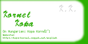 kornel kopa business card